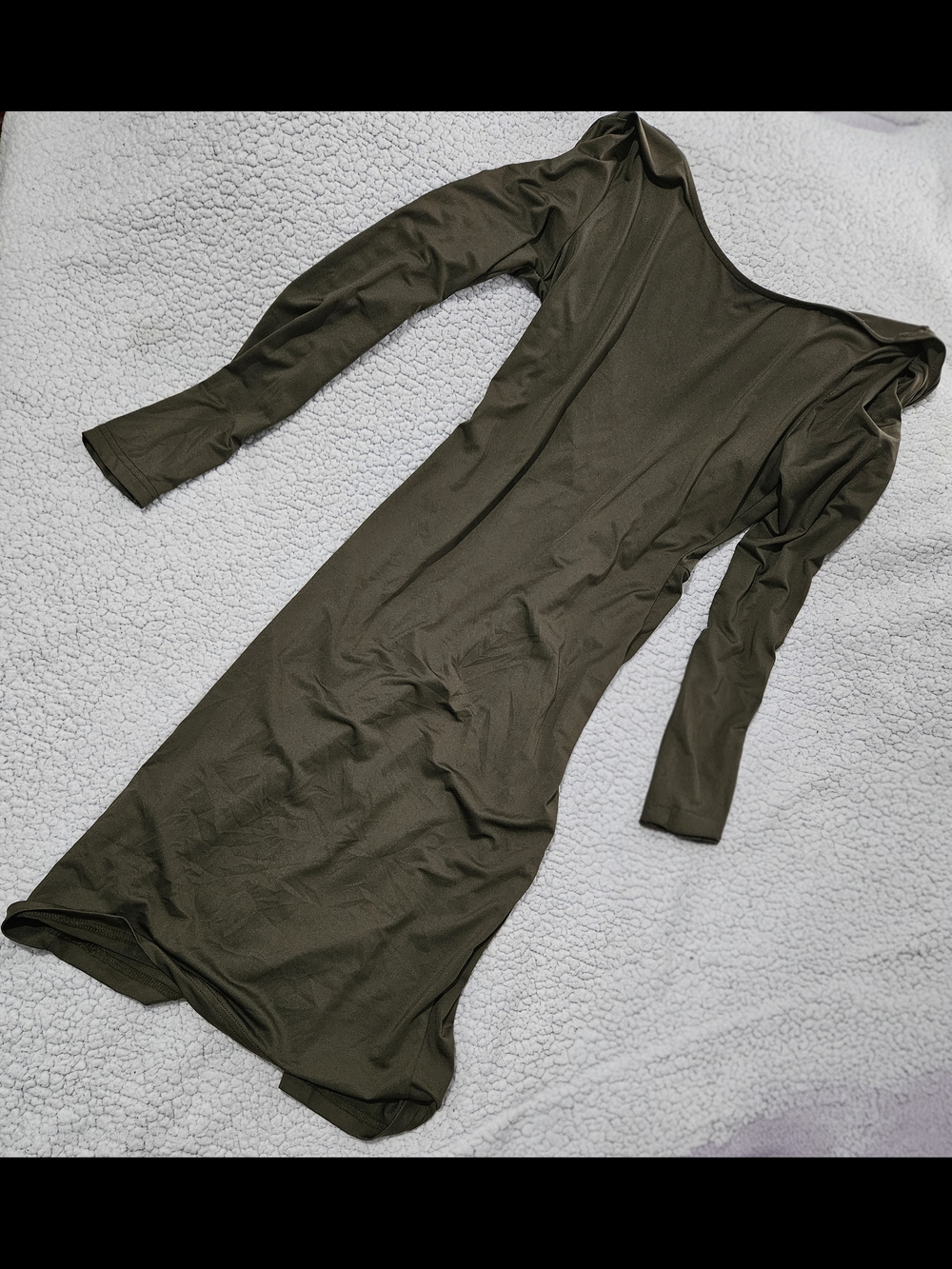 SHEIN Olive Green Long Sleeve Bodycon Dress